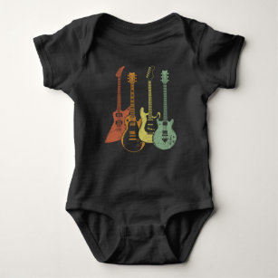 Guitarist Colourful Musical Instruments Guitars Baby Bodysuit