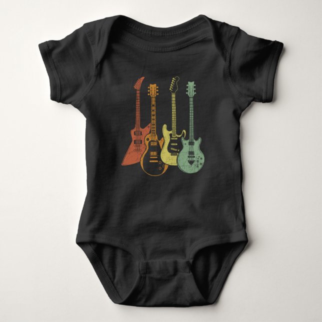 Guitarist Colourful Musical Instruments Guitars Baby Bodysuit (Front)