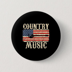 Guitarist Country Music Guitar American Flag Birth 2 Inch Round Button