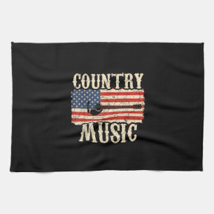 Guitarist Country Music Guitar American Flag Birth Kitchen Towel