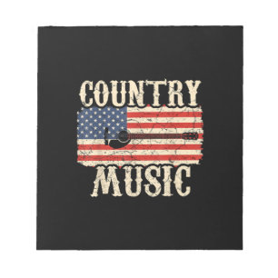 Guitarist Country Music Guitar American Flag Birth Notepad