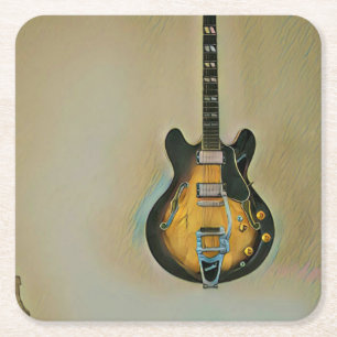 Guitarist gifts square paper coaster