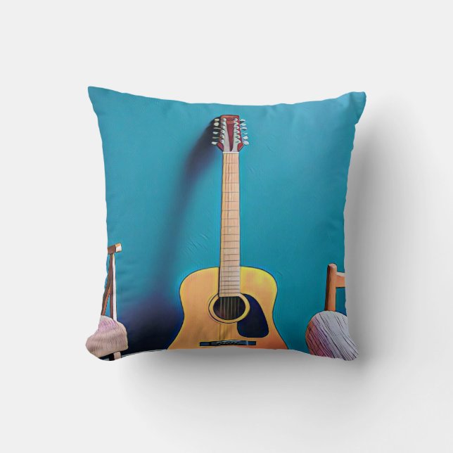 Guitarist gifts throw pillow (Front)