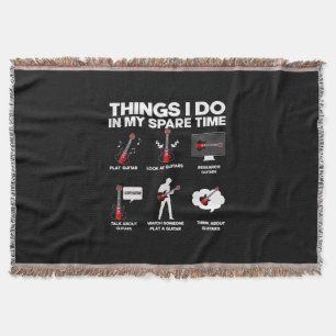 Guitarist Guitar Addicted Guitarist Music Birthday Throw Blanket