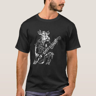 Guitarist Guitar - Cow Farmer Breeder Limousin Cat T-Shirt