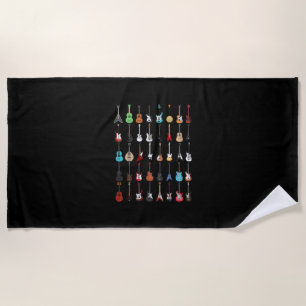Guitarist Guitar Musical Instrument Rock and Roll Beach Towel