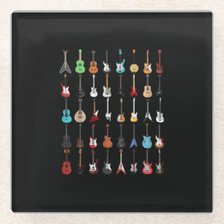 Guitarist Guitar Musical Instrument Rock and Roll Glass Coaster