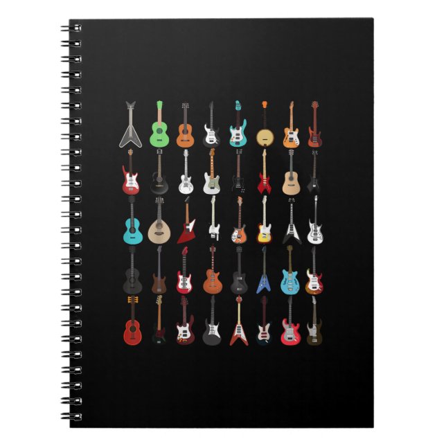 Guitarist Guitar Musical Instrument Rock and Roll Notebook (Front)