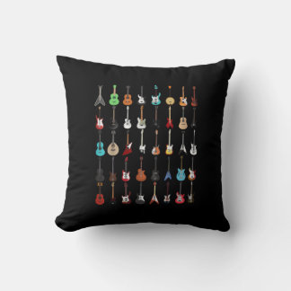 Guitarist Guitar Musical Instrument Rock and Roll Throw Pillow