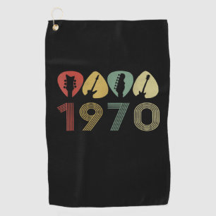 Guitarist Guitar Pick 1970 Guitarist Birthday Golf Towel