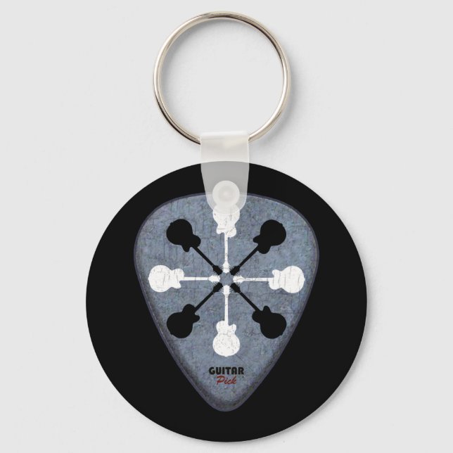guitarist guitar pick keychain (Front)