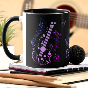 Guitarist Guitar Player Music Purple Black Name Mug