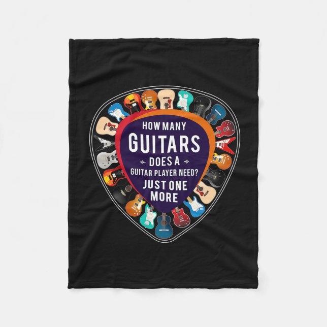 Guitarist How Many Guitars Birthday Fleece Blanket (Front)
