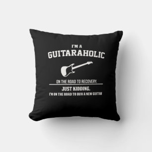 Guitarist I Am Guitaraholic Birthday Throw Pillow
