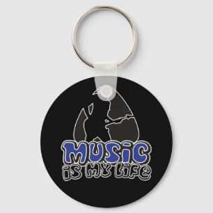Guitarist Plectrum - Music Is My Life Keychain