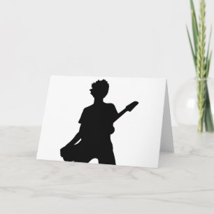 Guitarist Silhouette - B&W Card