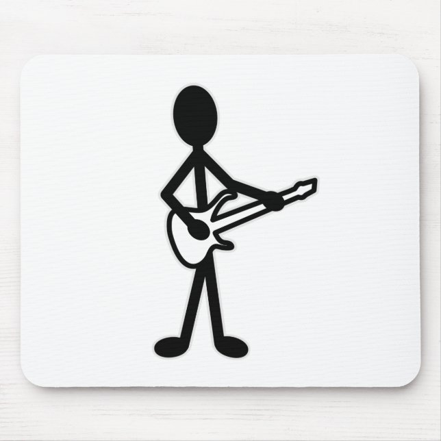 Guitarist Stick Figure Mouse Pad (Front)