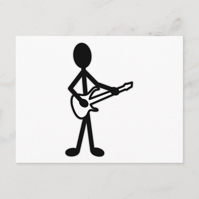 Guitarist Stick Figure Postcard (Front)