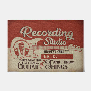 Guitarist Studio Door Mat, Gift For Guitarist Doormat