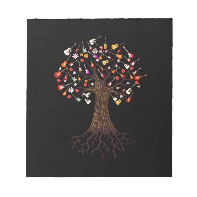Guitarist Tree Guitar Birthday Notepad (Front)