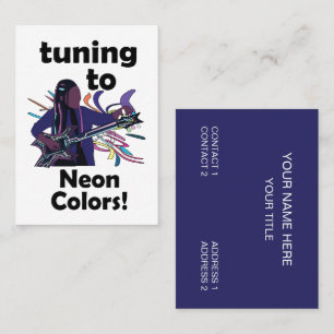 Guitarist Tuning To Neon Colours Performer Business Card