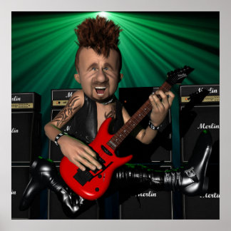 Guitariste en vol Poster