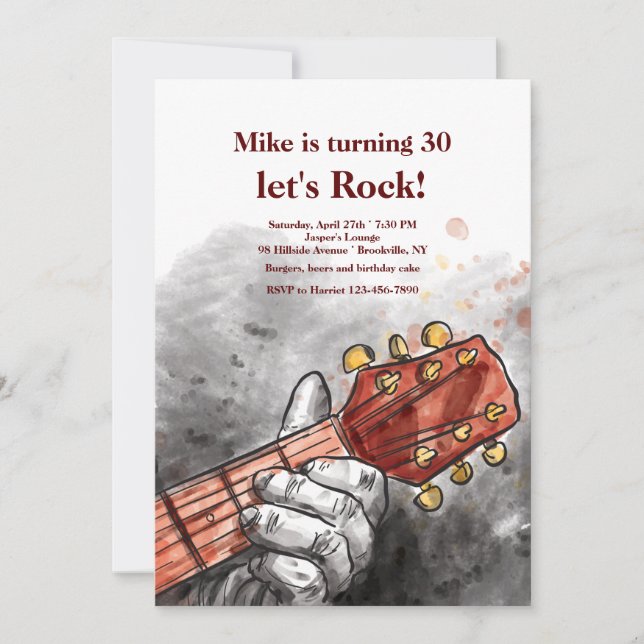 Guitarist's Hand Invitation (Front)