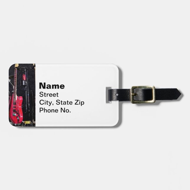 Guitars and Drums Luggage Tag (Front Horizontal)