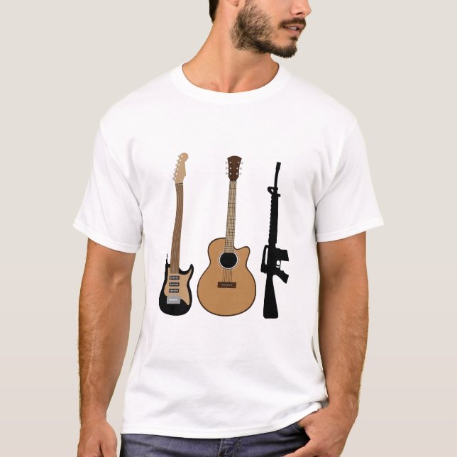 Guitars And Rifle T-Shirt (Front)