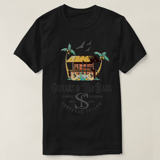 Guitars and Tiki Bars T-Shirt (Design Front)