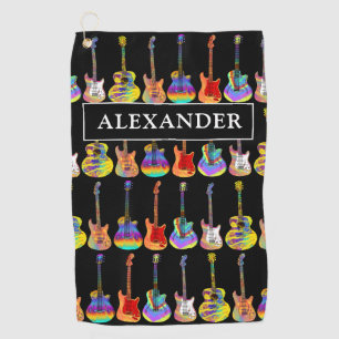 Guitars Colorful Pattern Personalized Golf Towel