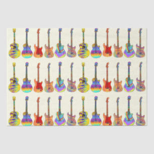 Guitars Colourful Pattern Tissue Paper