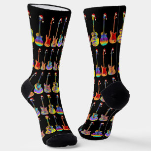 Guitars Colourful Teen Christmas Socks