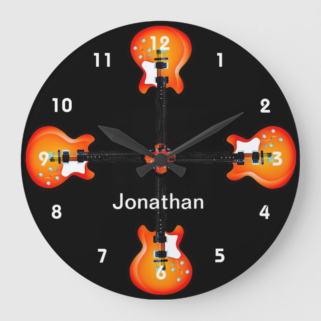 Guitars Design Wall Clock (Front)