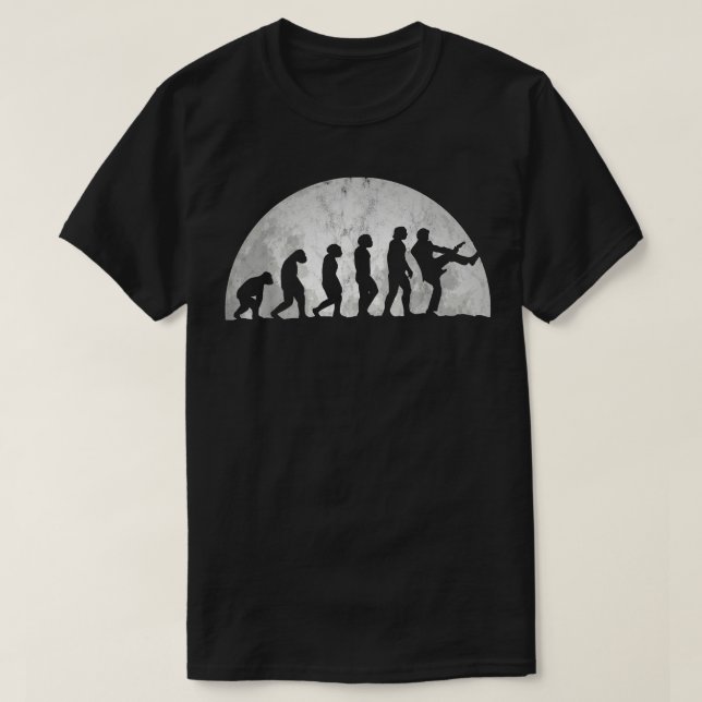 Guitars Evolution  Evolution Of Man Music Band Gui T-Shirt (Design Front)