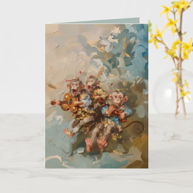 Guitars - Folded Greeting Card (Yellow Flower)