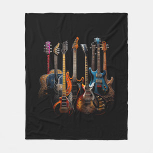 Guitars guitarists gift fleece blanket