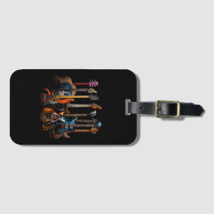 Guitars guitarists gift luggage tag