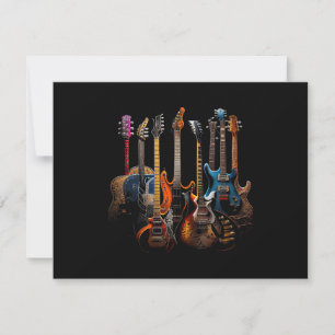 Guitars guitarists gift thank you card