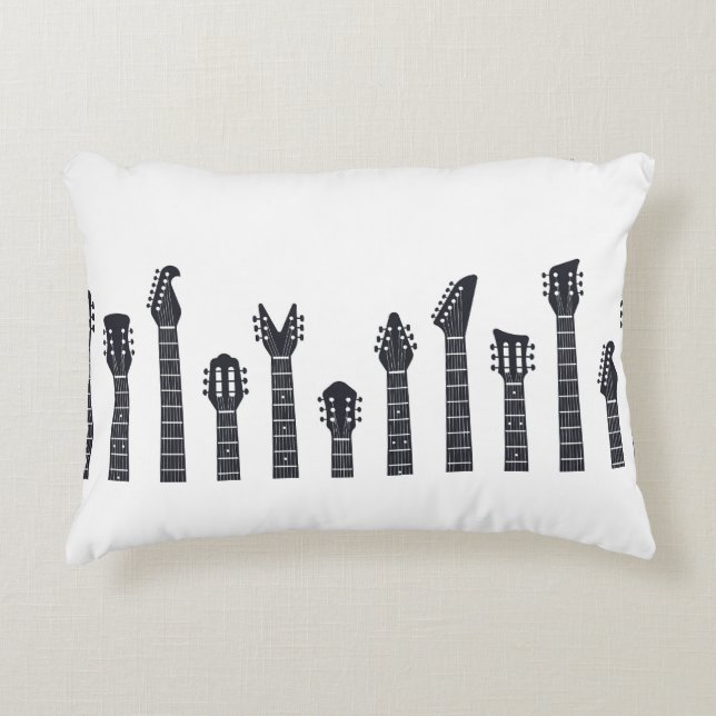  Guitars headstock Accent Pillow (Front)