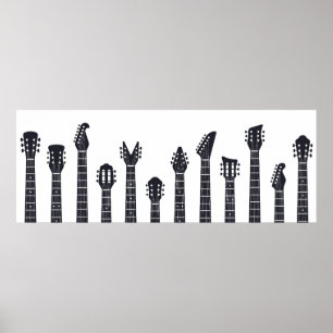 Guitars headstock poster