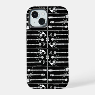 Guitars in black iPhone 15 case