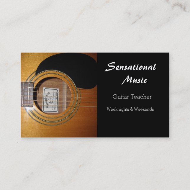 Guitars Sensational Music Business Card (Front)