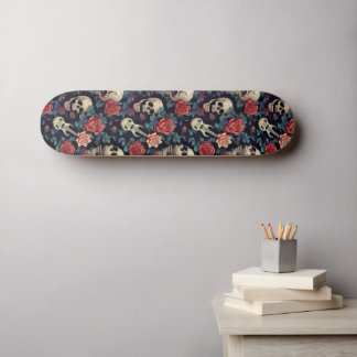 Guitars, Skulls, and Roses Skateboard