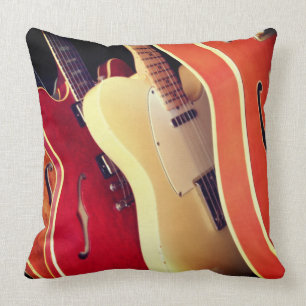 Guitars Throw Pillow