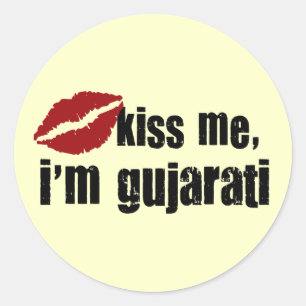 Gujrati Kiss Classic Round Sticker
