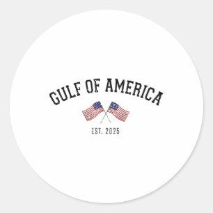 Gul-f Retro Of America Est 2025 Usa American Flag  Classic Round Sticker