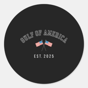 Gul-f Retro Of America Est 2025 Usa American Flag  Classic Round Sticker