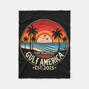 Gulf America Funny Trump Renaming Fleece Blanket