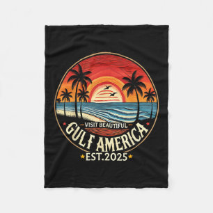 Gulf America Funny Trump Renaming Fleece Blanket